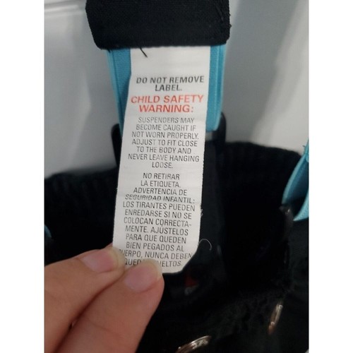 Gerry Girl's Youth Performance Overall Snow Pants Size XS 5/6 Black Fleece Lined - Picture 3 of 12