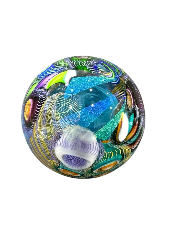NUEVO vidrio artístico firmado orbe de 3” inspirado en el paisaje marino por Scott Garrelts Foto 2 de 4