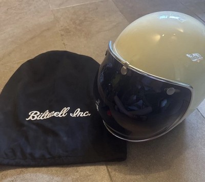 Helmet Biltwell Bonanza with shields and bag Cream White ! Never Used