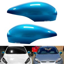Blau Spiegelcover L+R für Ford Fiesta VI CB1, CCN 2008-17 Spiegel Gehäuse Deckel