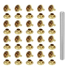 100Pcs Crystal Rivet 6mm Rhinestone Stud with Installation Tool Gold Brown