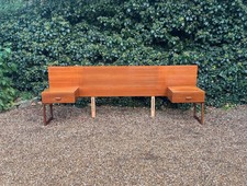 VINTAGE G PLAN QUADRILLE TEAK HEADBOARD WITH BEDSIDE TABLES C.1960S