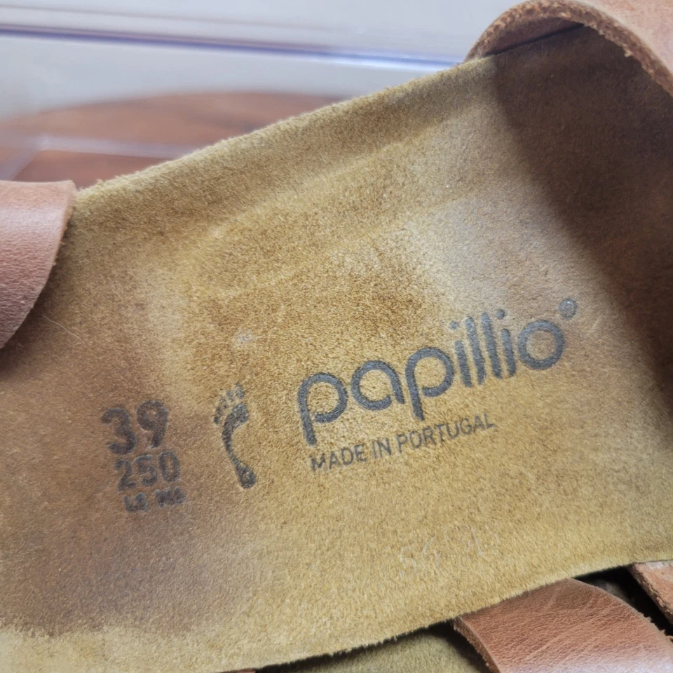 Papillio Birkenstock Sandals Size 8 EU 39 Lola Brown Leather Strap Wedge Narrow - Image 3 of 4