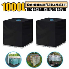 2x IBC Tote Cover, 275 Gallon Water Tank Protective Cover for 1000 L Tote Black