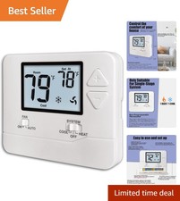Non Programmable Thermostat for Single Stage Systems White Backlight