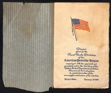 1919 NY Division of the American Protective League / DOJ Hotel Astor Menu