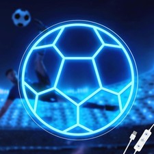 Soccer Neon Sign, Dimmable LED Signs for Wall Decor, Football soccer 
