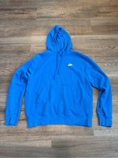 Nike Sportswear Club Fleece Pullover Hoodie Royal Blue Active Unisex Size Medium
