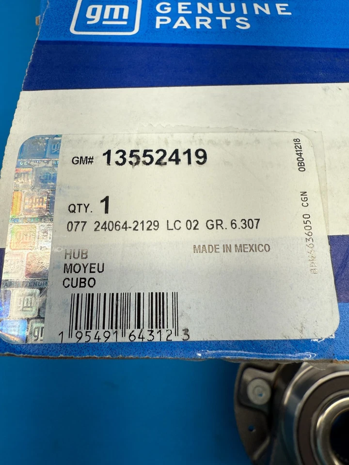 GM 13552419 Wheel Bearing and Hub Assembly For 2017-2025 Buick / Cadillac / GMC - Image 2 of 4