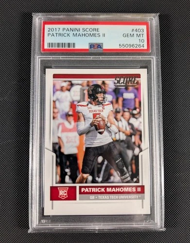2017 Panini Score Patrick Mahomes II Rookie RC #403 Chiefs PSA 10
