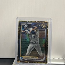 JADHER AREINAMO 2024 BOWMAN CHROME PROSPECTS YELLOW LUNAR REFRACTOR  /75 BREWERS