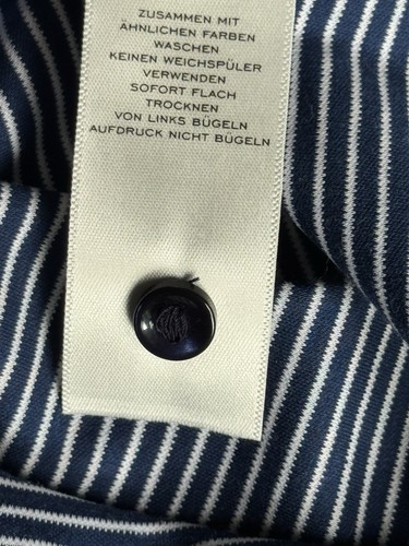 CHARLES TYRWHITT Herren marineblau fein gestreift Performance POLOSHIRT Größe MEDIUM NEU - Bild 9 von 15