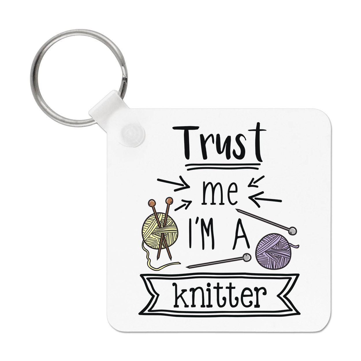 Trust Me I'm A Knitter Keyring Key Chain Joke Best Awesome Knitting Mum Funny