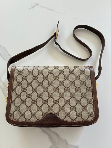 GUCCI GG Monogram Shoulder Bag PVC Brown Authentic G0507612 Hand Bag Crossbody