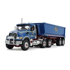 2025 First Gear 1:34 *SID KAMP* Blue MACK Granite Semi Truck & Dump Trailer NIB!