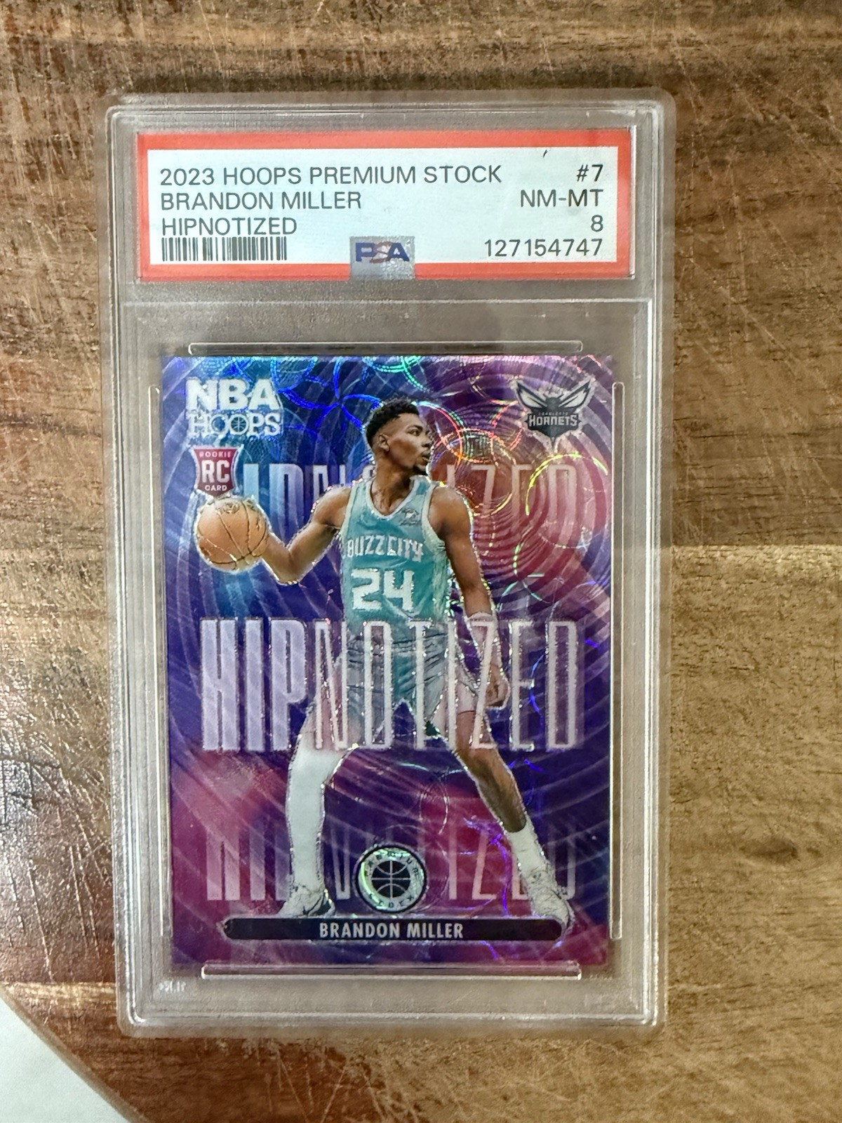 BRANDON MILLER 2023 HOOPS PREMIUM STOCK ROOKIE HIPNOTIZED PSA 10 (RC) - HORNETS