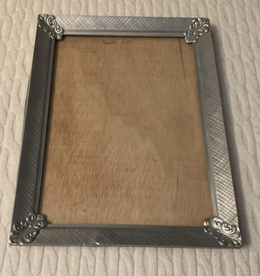 Vintage Peruvian Repousse Metal Photo Frame 10.5 x 8  Wood Back No Stand/Hanger