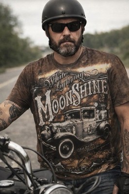 American Classic MoonShine Antique Vintage,3D Printed Booth Sides TShirt Size XL