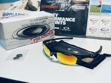 Oakley Half Jacket 1.0 Metallic Black w/ FIRE IRIDIUM POLARIZED SKU 07-384 NIB