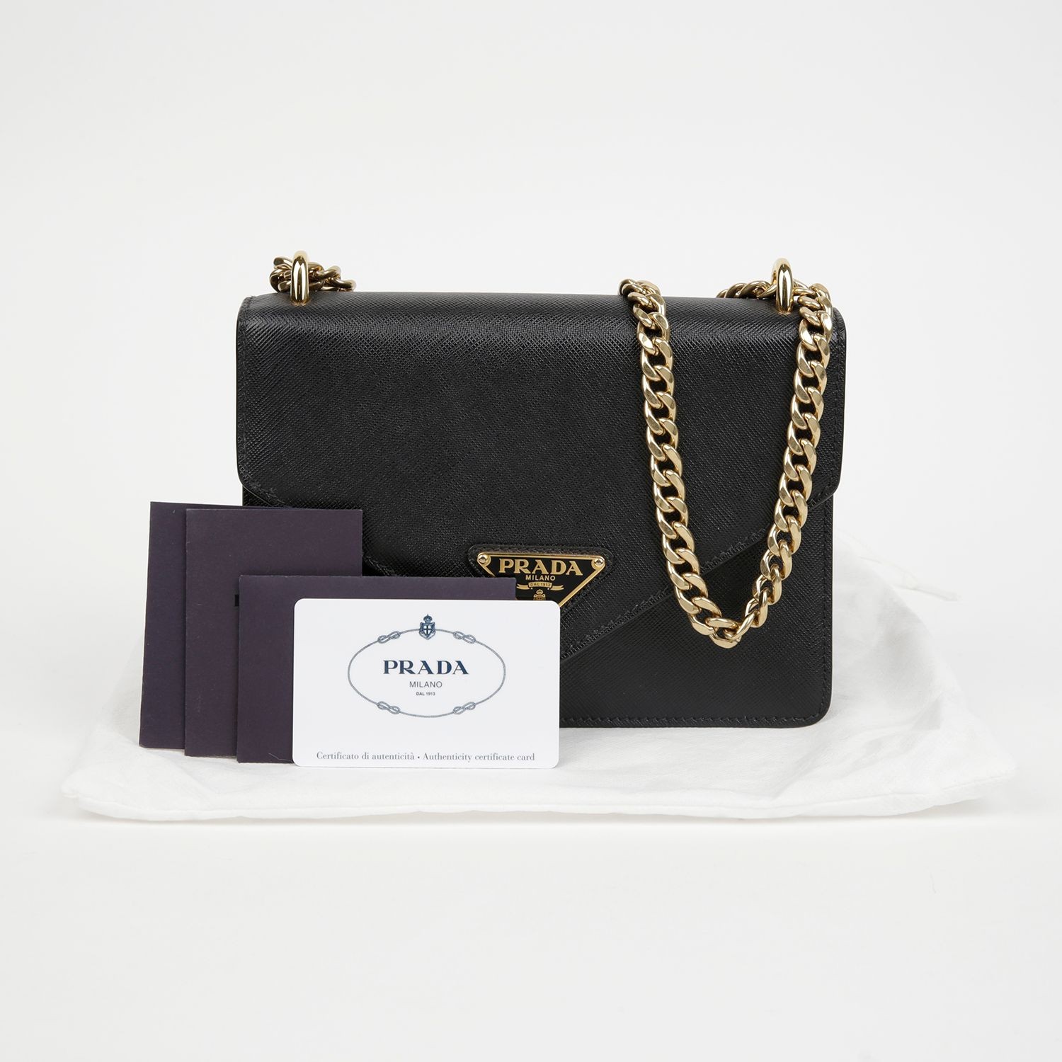 Prada Triangle Logo Envelope Chain Shoulder Crossbody Bag 151644509