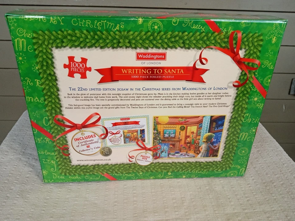 Waddingtons Writing To Santa 1000 Piece Jigsaw Puzzle New Sealed 2017 DAMAGED - Image 4 of 4