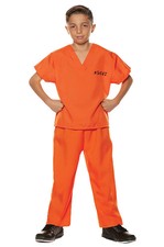 Brand New Prisoner Jail Convict Two Piece Child Costume