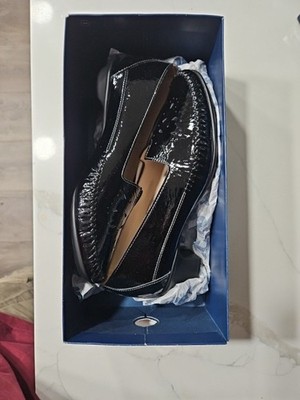 SAS Women s Black Patent Leather Slip-On Pumps Round Toe Quilted 8W