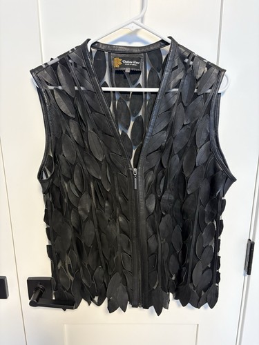 Dakota West Leather Leaf Vest