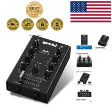 Mini 2-Channel DJ Mixer with RCA  Mic Inputs   Perfect for On-the-Go DJs