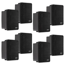 Kicker KB6 6.5" 150 Watt 2-Way Full-Range Indoor/Outdoor Black Speakers (Qty 8)