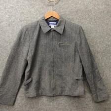 Vintage Pendleton Herringbone Tweed Jacket Womens 6 S Blue Wool Flecked USA Made
