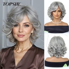 Silver Gray Wig for Women Ombre Natural Cospl...