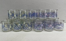 Lot of 17 Yoplait Oui 5oz Glass Yogurt Jars Pink  Purple Floral Limited VTG