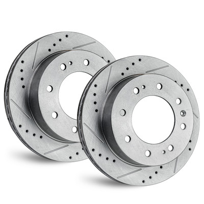 For GMC Sierra 2500 HD 2001-2010 - Rear Drilled and Slotted Rotors