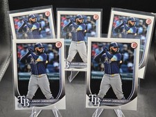 2025 Bowman Baseball Junior Caminero Base Paper Lot Of 5 Tampa Bay Rays