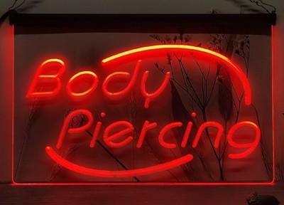 Body Piercing Led Neon Sign Tattoo Studio SalonWall Hanging Desktop Decor