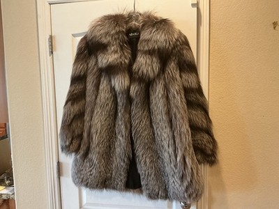Adolfo silver fox coat M/L