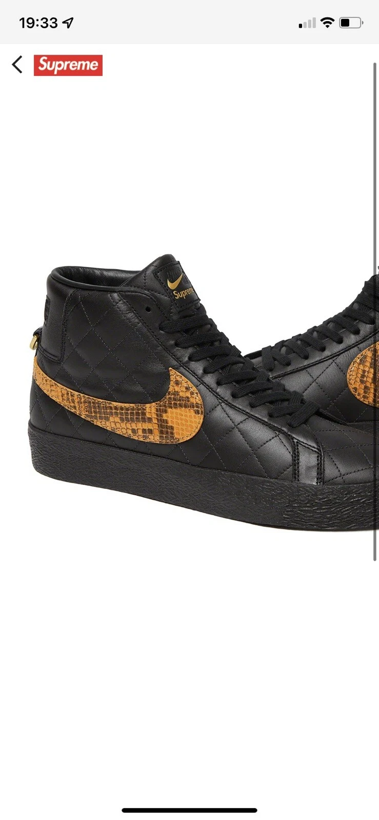 Nike SB X Supreme Blazer Mid QS noir Royaume Uni taille 8