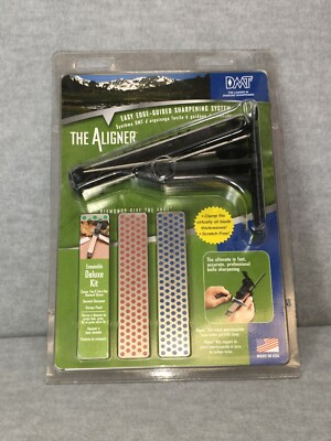 DMT Aligner Deluxe Kit Interchangeable Stone Holder Knife Clamp Whetstones Pouch