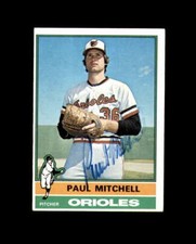 Paul Mitchell Hand Signed 1976 Topps Baltimore Orioles Autograph