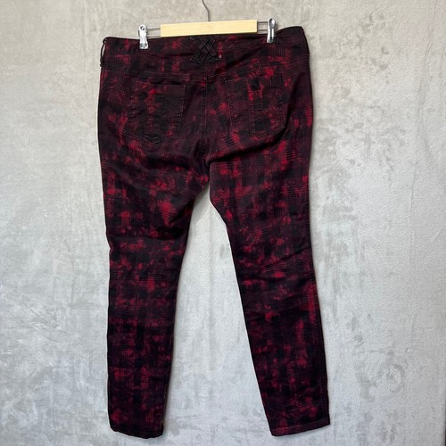 Pantalones Tripp NYC para mujer 14 rojos a cuadros ajustados punk grunge gótico Halloween - Imagen 2 de 12