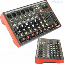 8 Channel Compact Mixer Bluetooth Audio Mixing Console Stereo DJ Studio USB MG8