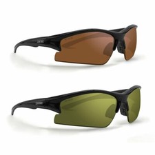 Epoch Eyewear Golf Sport Sunglasses 2 Pair Black w/ High Clarity Green  Black