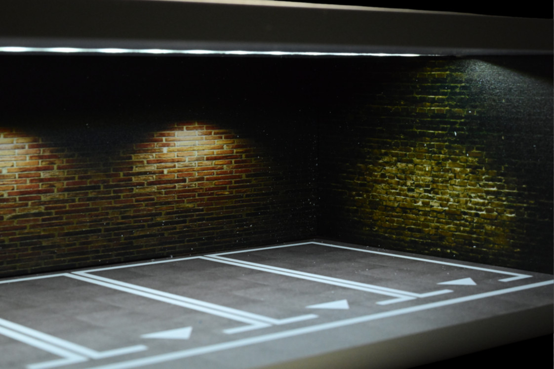 Diorama 14364 Garage Modell Mit LED Parkplatz Showroom Szene Display Case DE