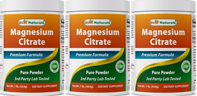 3 Pack Best Naturals Magnesium Citrate 1 lb