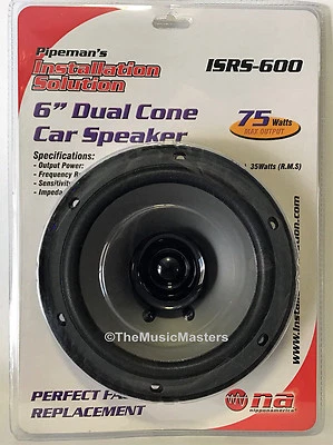 INSTALLATION SOLUTIONS 1X ONE 6" inch Dual Cone Car Stereo Audio SPEAKER Factory OEM Style Replacement