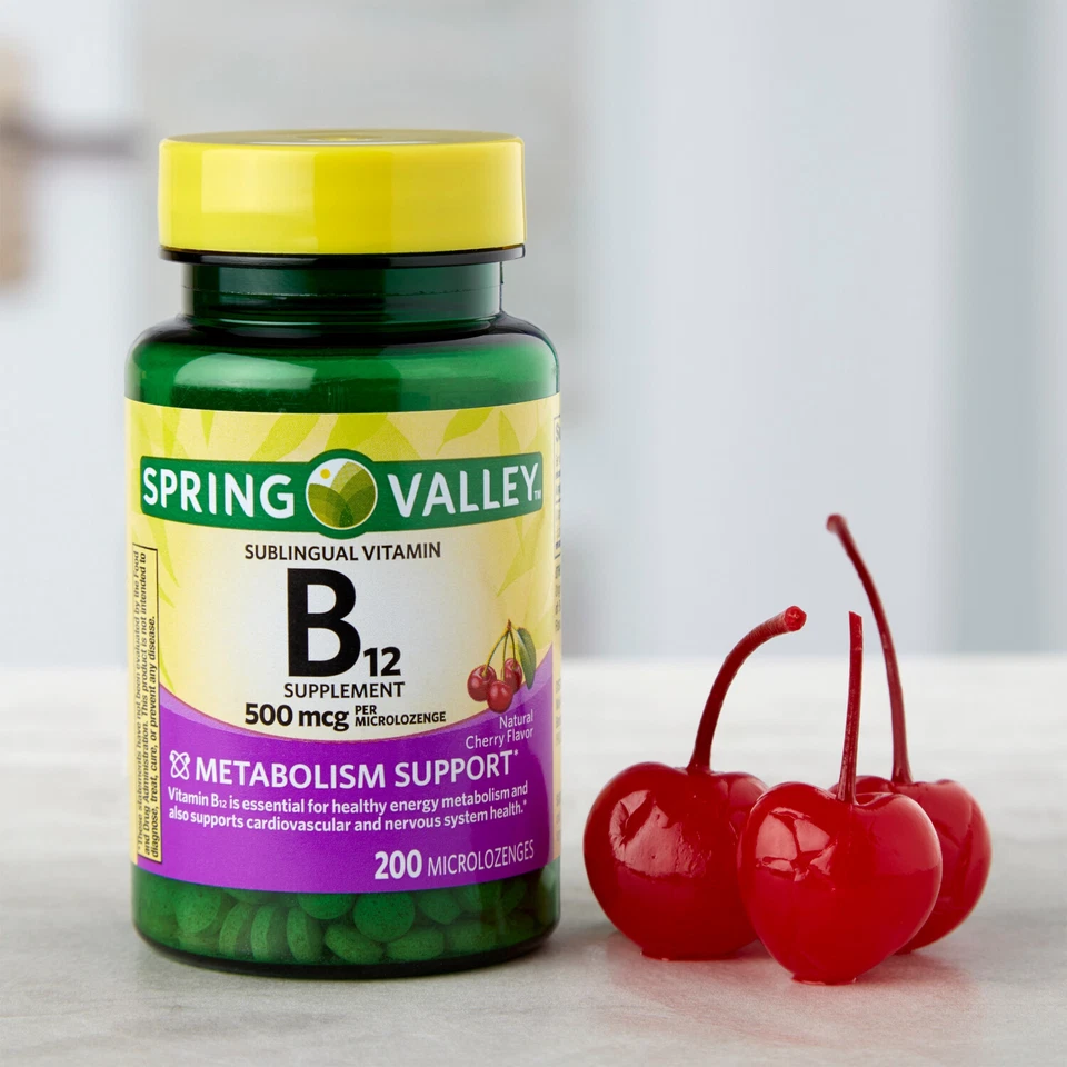 Micropastillas Spring Valley Vitamina B12, 500 Mcg, 200 unidades Foto 2 de 4