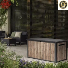 Keter 170 Gal Resin Deck Box Storage Signature Collection Indoor/Outdoor Use