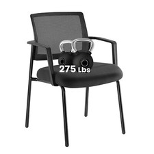 Mesh Arm Chairs, Upholstered Fabric Stacking Chairs, Sturdy Metal Office Chair