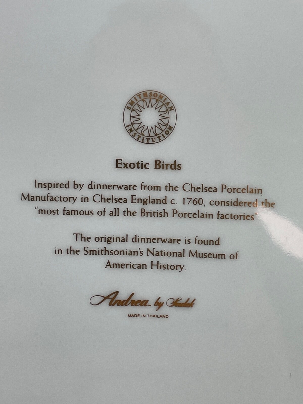 Andrea by Sadek EXOTIC BIRDS 8 1/4" Salad PLATE  "Pattern A"